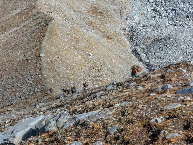 A Steep ridge climb while approaching towards Bali Pass Camp