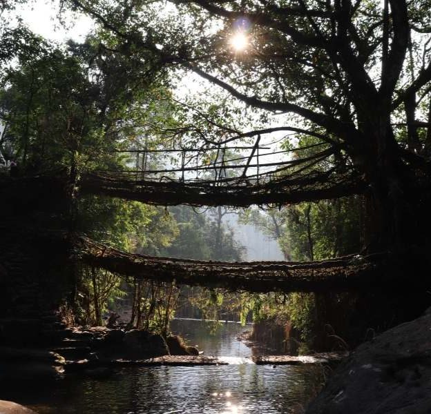 Double Decker Bridge near Cherrapunjee - Meghalaya Tour Package