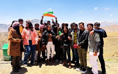 Our group enjoying the Spiti Valley Trip