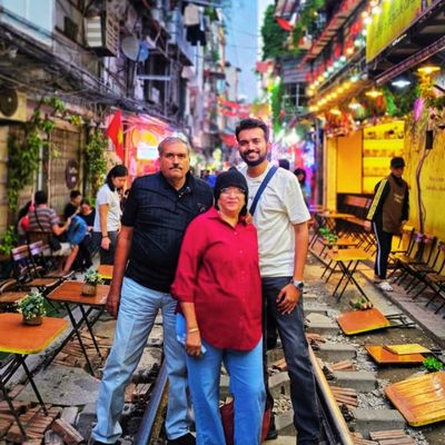 One of our groups exploring train street in Hanoi, Vietnam